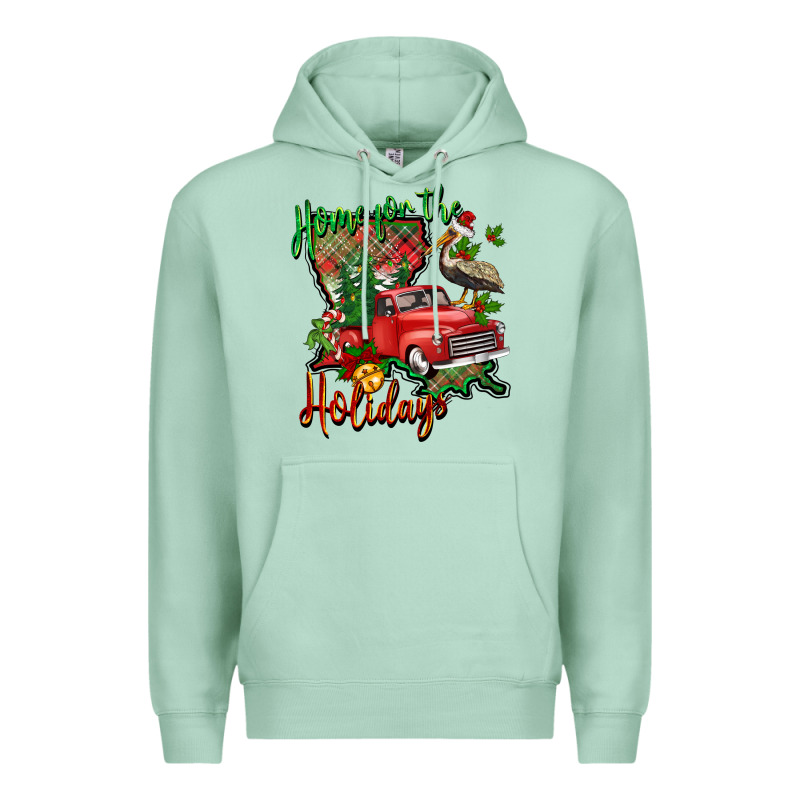 Home For The Holidays Louisiana Premium Hoodie by BarkalooDesign | Teevron