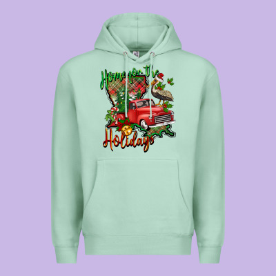 Home For The Holidays Louisiana Premium Hoodie Designed By Barkaloodesign