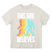 Cream bigfoot t  shirt bigfoot   this girl believes t  shirt Heavy Core Tee - DesigneFamous