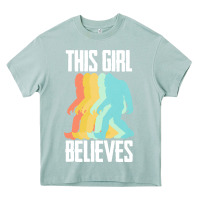 Arona bigfoot t  shirt bigfoot   this girl believes t  shirt Heavy Core Tee - DesigneFamous