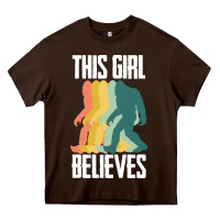 Chocolate Brown bigfoot t  shirt bigfoot   this girl believes t  shirt Heavy Core Tee - DesigneFamous