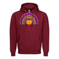 Burgundy halloween rainbow Zipper Hoodie - Jasminsmagicworld