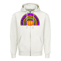 Oatmeal Heather halloween rainbow Zipper Hoodie - Jasminsmagicworld