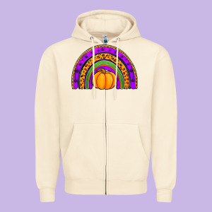 Halloween Rainbow Zipper Hoodie Designed By Jasminsmagicworld