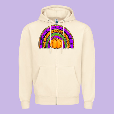 Halloween Rainbow Zipper Hoodie Designed By Jasminsmagicworld