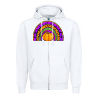 White halloween rainbow Zipper Hoodie - Jasminsmagicworld