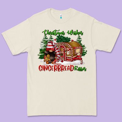 Christmas Wishes Gingerbread Kisses Premium Tee Designed By Fadigitalartstudio