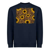 Navy leopard sunflowers background Heavyweight Sweatshirt - RanaPortraitStore
