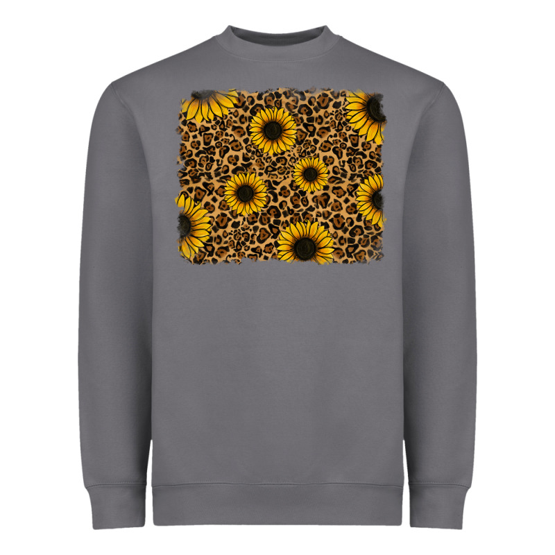 Leopard Sunflowers Background Heavyweight Sweatshirt by RanaPortraitStore | Teevron