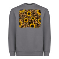 Storm leopard sunflowers background Heavyweight Sweatshirt - RanaPortraitStore