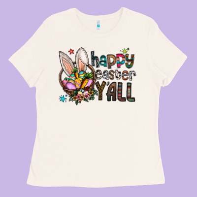 Happy Easter Y'all Ladies Tee Designed By Cowhidedigitalart