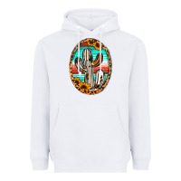 White Western Cactus Heavyweight Hoodie - Jasminsmagicworld