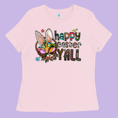 Happy Easter Y'all Ladies Tee Designed By Cowhidedigitalart