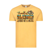 Vintage Mustard Thankful Blessed And Kind Of A Mess Vintage Tee - CowhideDigitalArt