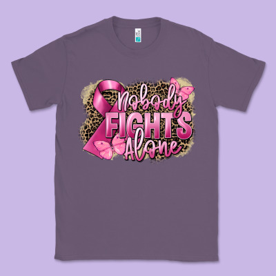 Nobody Fights Alone Cancer Classic Tee Designed By Fadigitalartstudio