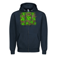 Navy st patrick's day shamrock and leopard distressed background Zipper Hoodie - RanaPortraitStore