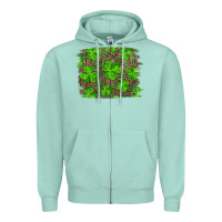 St Patrick's Day Shamrock And Leopard Distressed Background Zipper Hoodie | Teevron