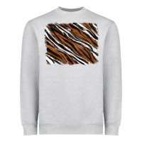Heather Grey Tiger zebra background Heavyweight Sweatshirt - RanaPortraitStore