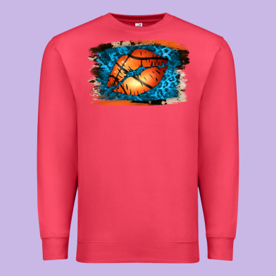 Basketball Lips Premium Sweatshirt Designed By Jasminsmagicworld