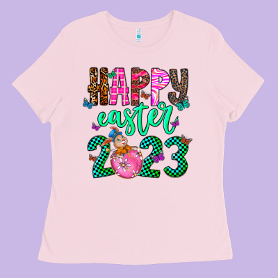 Happy Easter Ladies Tee Designed By Cowhidedigitalart