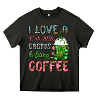 Asphalt I Love A Cute Little Cactus Holding Coffee Heavy Core Tee - FaDigitalArtStudio