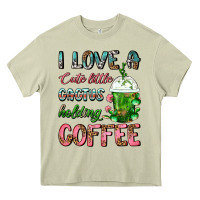 Mossy I Love A Cute Little Cactus Holding Coffee Heavy Core Tee - FaDigitalArtStudio