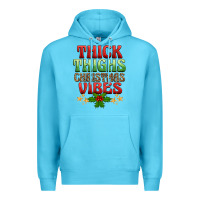 Ocean Blue thick thighs christmas vibes Premium Hoodie - BarkalooDesign