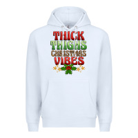 White thick thighs christmas vibes Premium Hoodie - BarkalooDesign