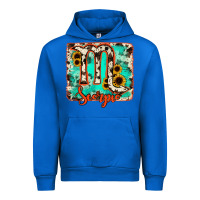 Cobalt Scorpio turquoise cowhide Urban Hoodie - RanaPortraitStore