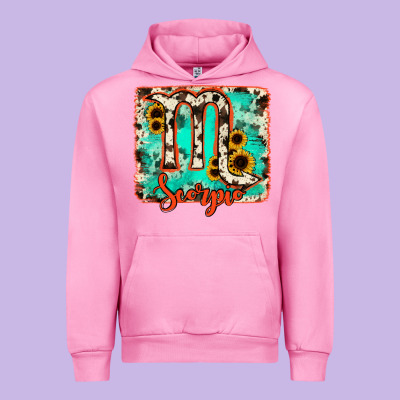 Scorpio Turquoise Cowhide Urban Hoodie Designed By Ranaportraitstore