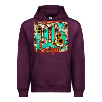 Mauve Wine Scorpio turquoise cowhide Urban Hoodie - RanaPortraitStore