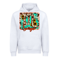 White Scorpio turquoise cowhide Urban Hoodie - RanaPortraitStore