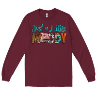 Burgundy Western Just A Little Moody Cow Long Sleeve Tee - LillyAllenDesigns