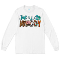 White Western Just A Little Moody Cow Long Sleeve Tee - LillyAllenDesigns