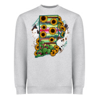 Heather Grey Rhode island State aMp Heavyweight Sweatshirt - RanaPortraitStore