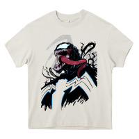 Cream VENOM ART Heavy Core Tee - DesigneFamous