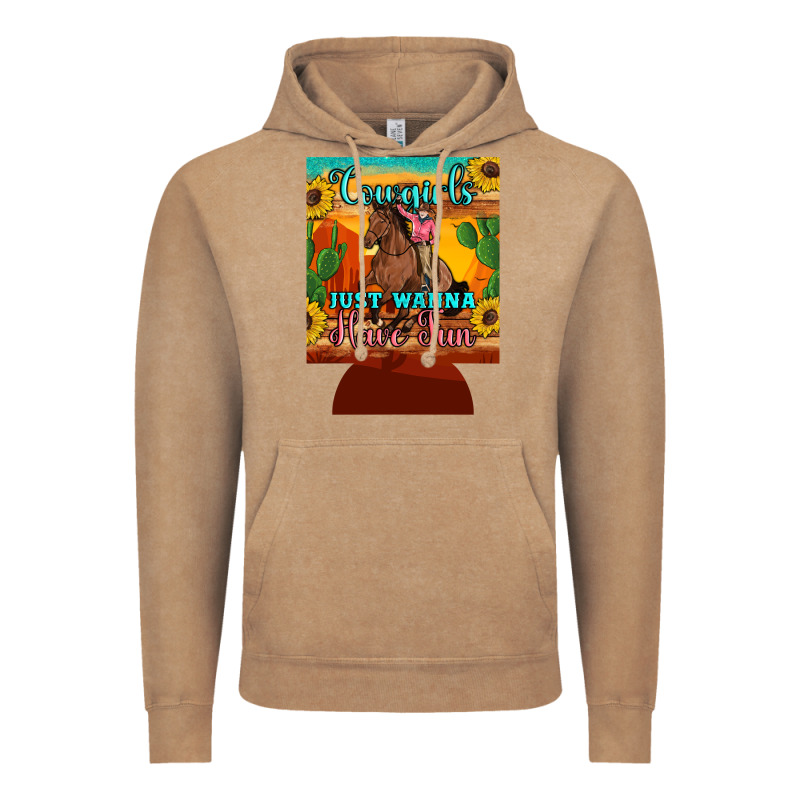 Cowgirls Just Wanna Have Fun 12 Oz Can Cooler (regular) Vintage Hoodie by Artiststas | Teevron