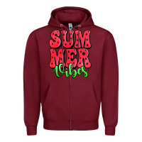 Burgundy summer vibes watermelon Zipper Hoodie - Jasminsmagicworld