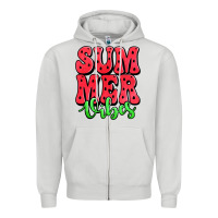 Dove Grey summer vibes watermelon Zipper Hoodie - Jasminsmagicworld