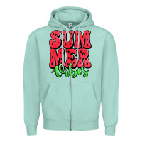 Seafoam summer vibes watermelon Zipper Hoodie - Jasminsmagicworld