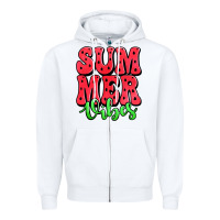 White summer vibes watermelon Zipper Hoodie - Jasminsmagicworld