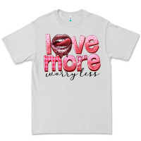 Dove Grey love more worry less Premium Tee - FaDigitalArtStudio