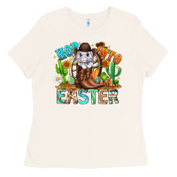 Bone Hop Into Easter Bunny Western Ladies Tee - CowhideDigitalArt