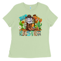 Matcha Hop Into Easter Bunny Western Ladies Tee - CowhideDigitalArt