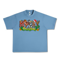 Pebble Blue Merry Christmas Urban Heavy Tee - CowhideDigitalArt