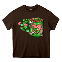 Chocolate Brown Cactus Coffee cup Heavy Core Tee - FaDigitalArtStudio