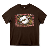 Chocolate Brown Baseball Lips Heavy Core Tee - Jasminsmagicworld