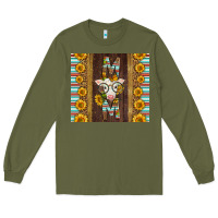 Army Green Western Baby Calf Mom Long Sleeve Tee - LillyAllenDesigns