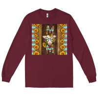 Burgundy Western Baby Calf Mom Long Sleeve Tee - LillyAllenDesigns