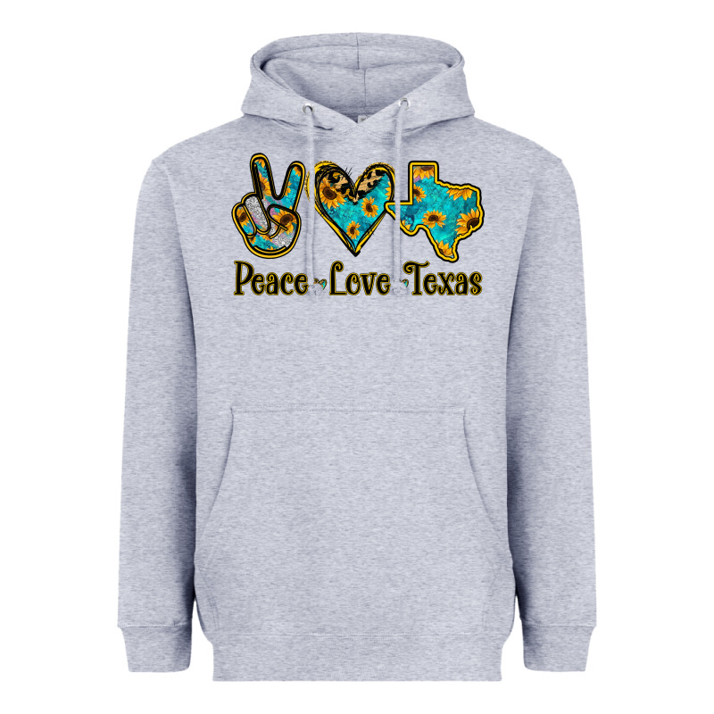 Peace Love Texas Heavyweight Hoodie by Jasminsmagicworld | Teevron